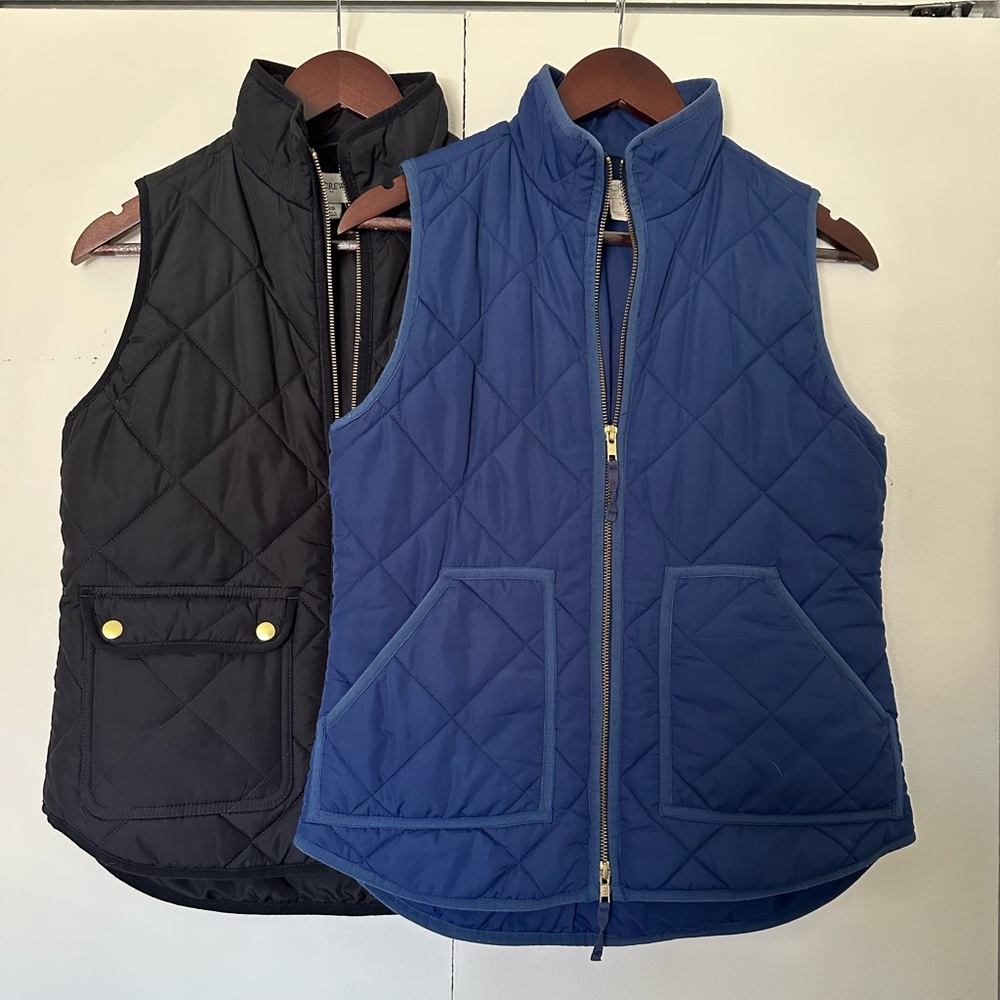 J Crew Quilted Vest - Black and Blue